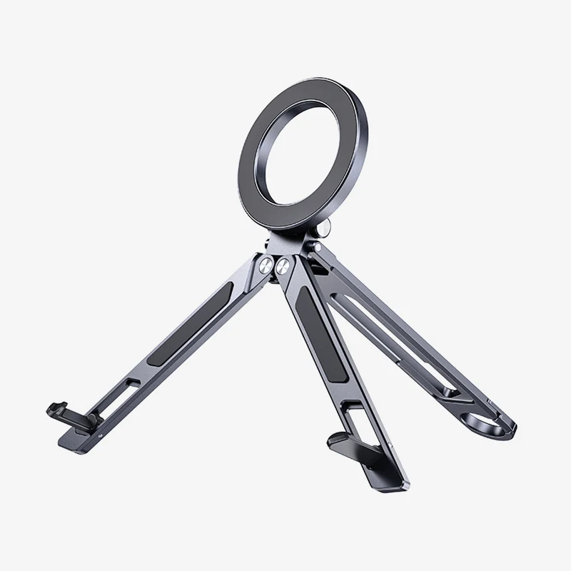 Foldable Magnetic Phone Tablet Tripod Stand with Carabiner