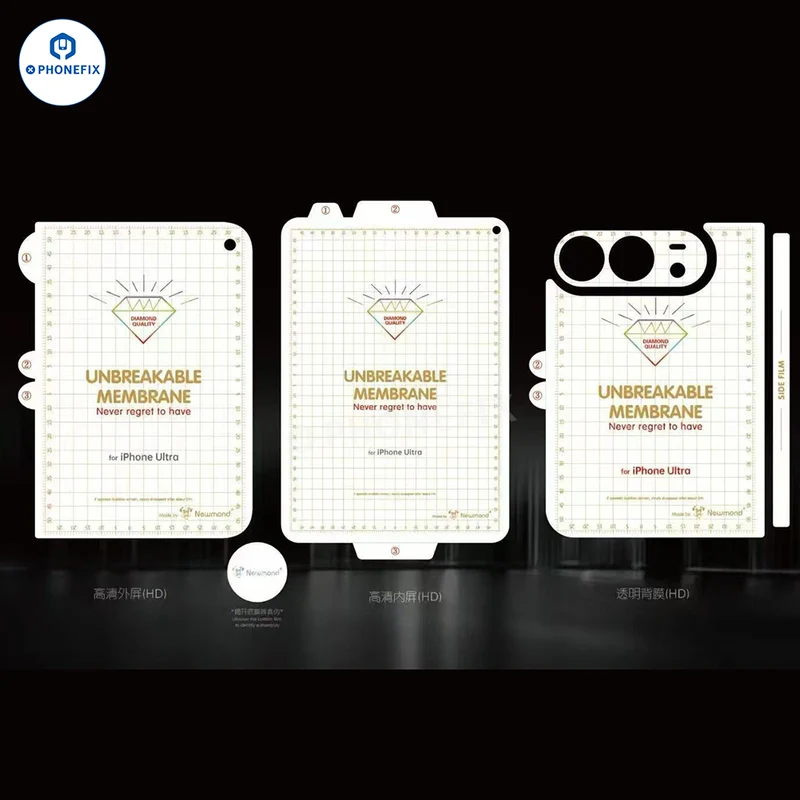 Film protecteur d'écran pliable pour iPhone Duo en hydrogel - Avant/Intérieur/Arrière