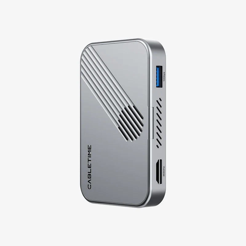 7-in-1 Magnetic USB-C Hub with SSD enclosure for iPhone 17 16 15 Pro Max MacBook Pro Air, iPad Pro
