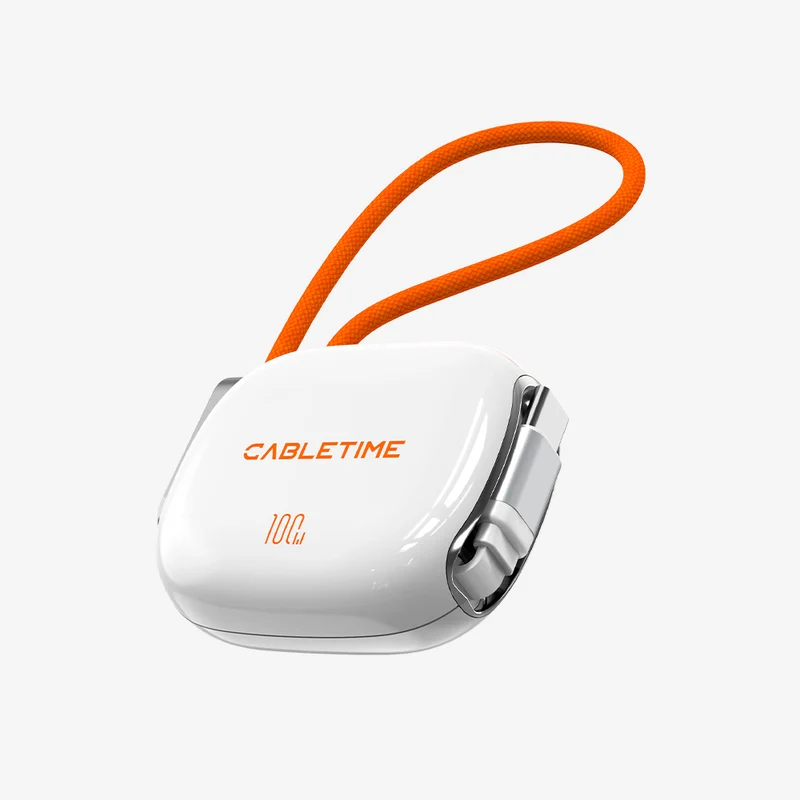 One-Side Retractable USB-C Charging Cable 100W for Travel, Car and Desk