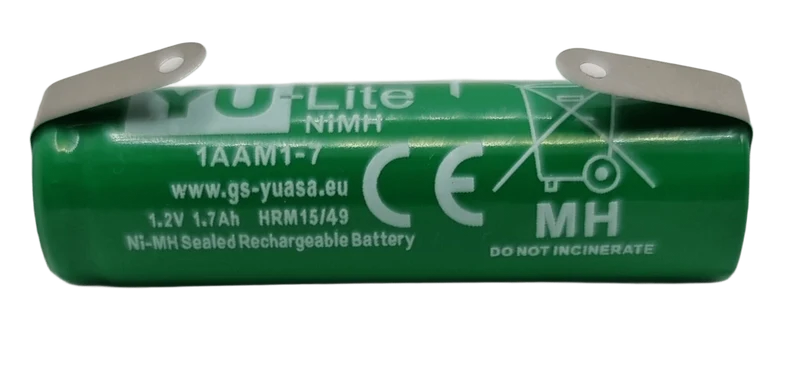 Accu AA NiMH 1.2V 1700mAh Yuasa avec languettes à souder