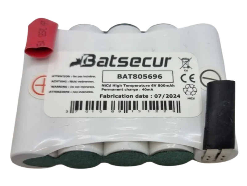 Batterie BAES 6V 800mAh NiCd Faston 805696 – 5VTAA Compatible URA Legrand Saft