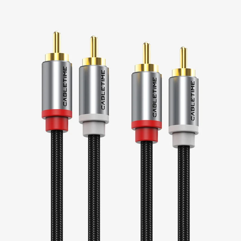 2RCA to 2RCA Stereo Audio Cable Male to Male for Home Theater Amplifier Hi-Fi System Car Audio Speaker