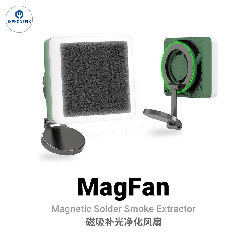 Extracteur de fumée magnétique 2UUL FE11 MagFan avec LED pour le soudage de circuits imprimés