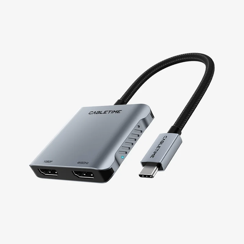 Dual Monitor USB-C Hub for MacBook & Windows 4-in-1 with 2 HDMI,100W PD & USB 3.0