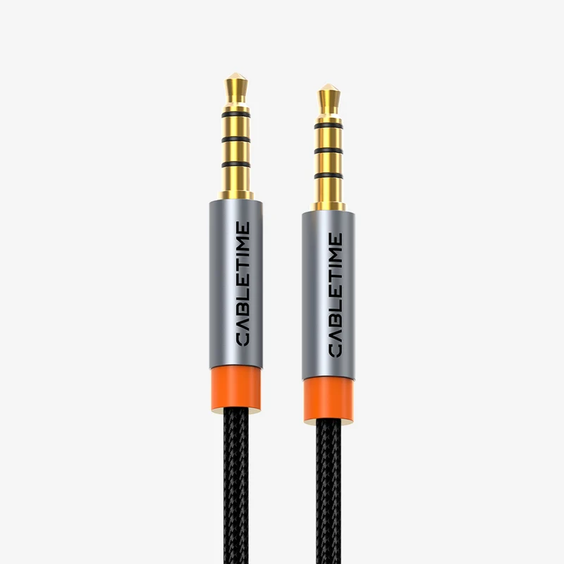 3.5mm Audio Cable Male to Male TRRS Stereo AUX Cord for iPad/Samsung Phones/Tablets/Car Home Stereos/Headphones