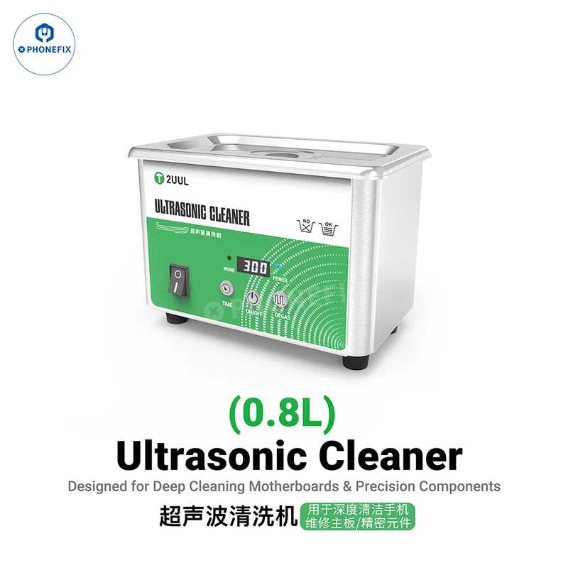 Nettoyeur à ultrasons 2UUL SS01 0.8 L pour le nettoyage des circuits imprimés de téléphones et des circuits intégrés BGA