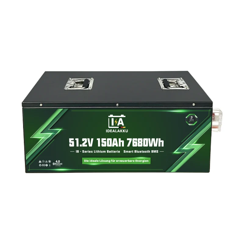 Batterie Lithium LiFePO4 48V 150Ah IB-48-150 IDEALAKKU – Remplacement AGM/GEL 7680Wh Bluetooth BMS
