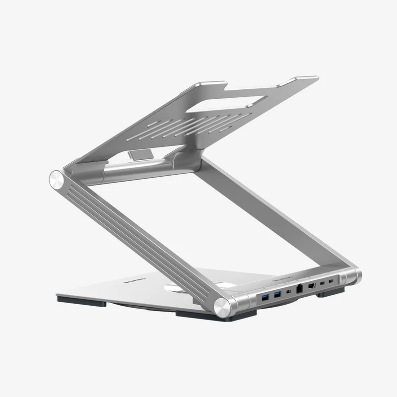 Adjustable USB C Laptop Docking Station Stand 6 IN 1 for MacBook Pro Dell HP Surface Lenovo