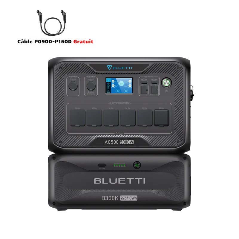 BLUETTI AC500+B300K Batterie de secours domestique | 3 000 W / 2 764,8 Wh（AMZ）
