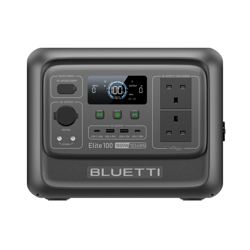 BLUETTI Elite 100 V2 Portable Power Station | 1,800W 1,024Wh | UK Plug