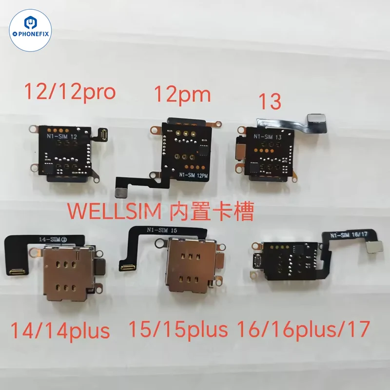 Carte WELLSIM MEP Slot Flex pour iPhone 12-17 – Déverrouillage automatique