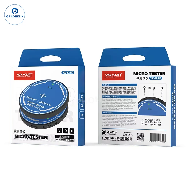 Microtesteur YAXUN YX-821D pour le test de résistance des diodes de tension