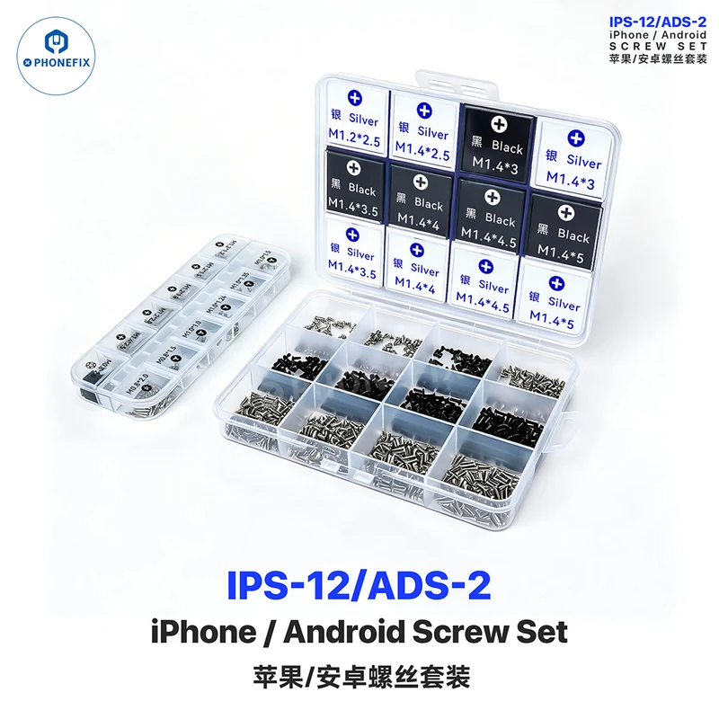 Kit de vis MECHANIC IPS-12 ADS-2 pour la réparation d'iPhone et d'Android