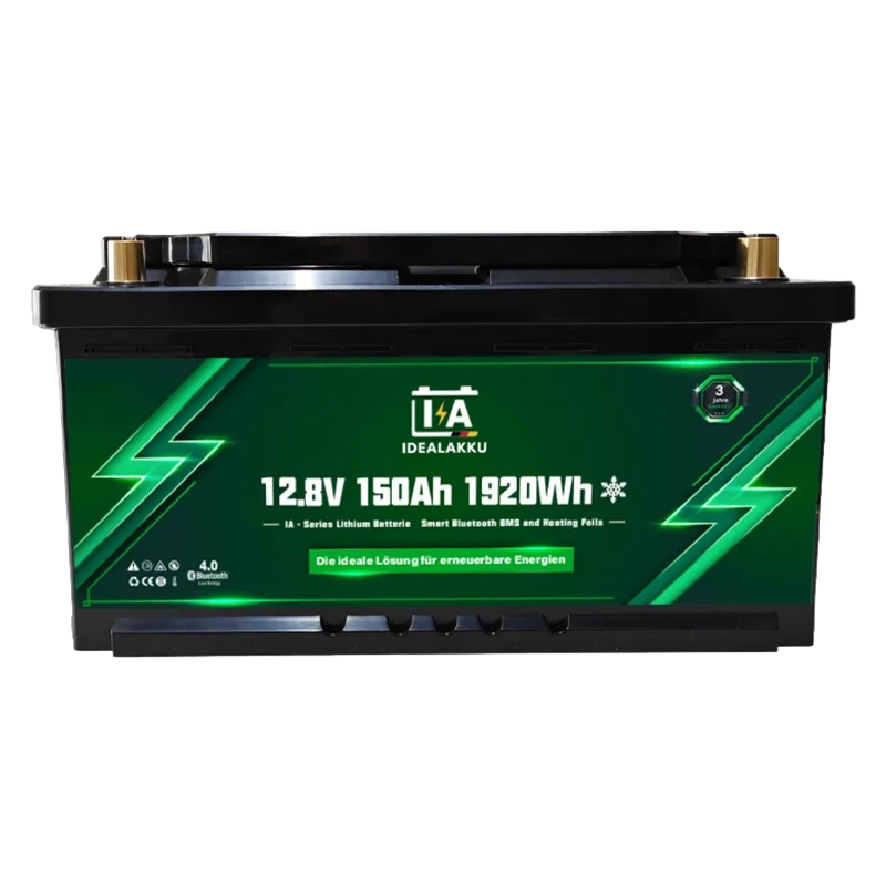 Batterie LiFePO4 12.8V 150Ah (1920Wh) IDEALAKKU IA-12-150H – Chauffage intégré & Bluetooth