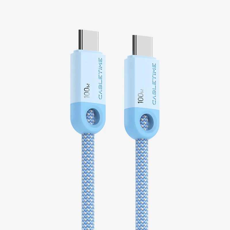 100W USB C to USB C Fast Charger Cable Braided 2M for iPhone 17/16/16 Plus/16 Pro/16 Pro Max/15