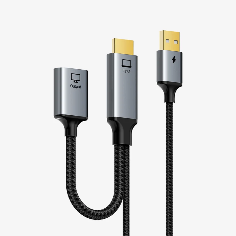 HDMI Male to DisplayPort Female Adapter 4K 60Hz With USB Power