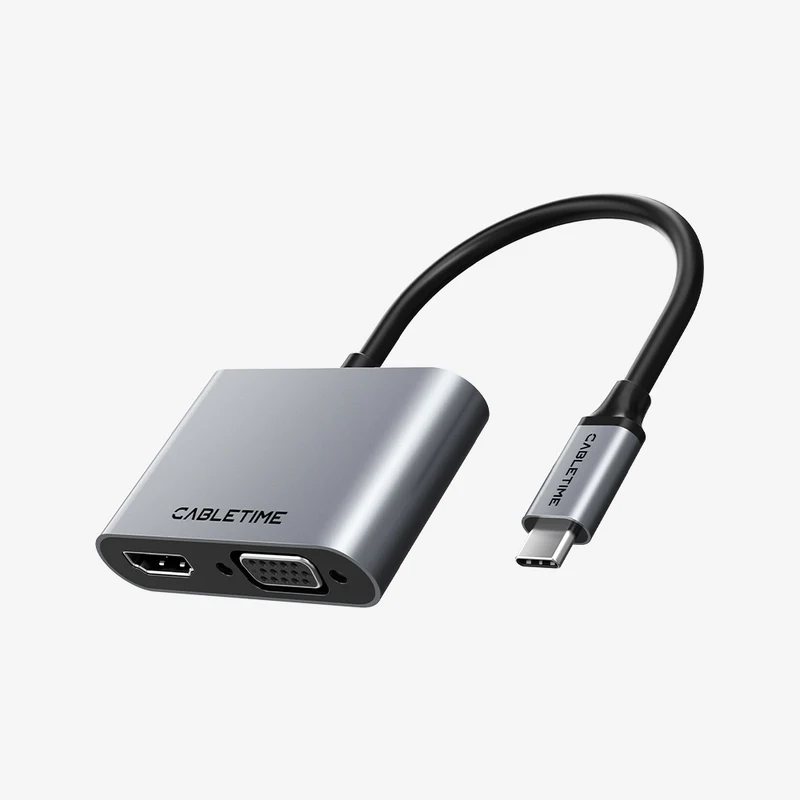 USB Type C to HDMI VGA Adapter 4 IN 1 Hub with Power Delivery