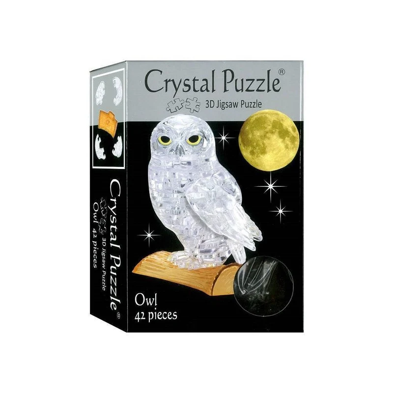 Bepuzzled 3D Clear Owl Crystal Puzzle