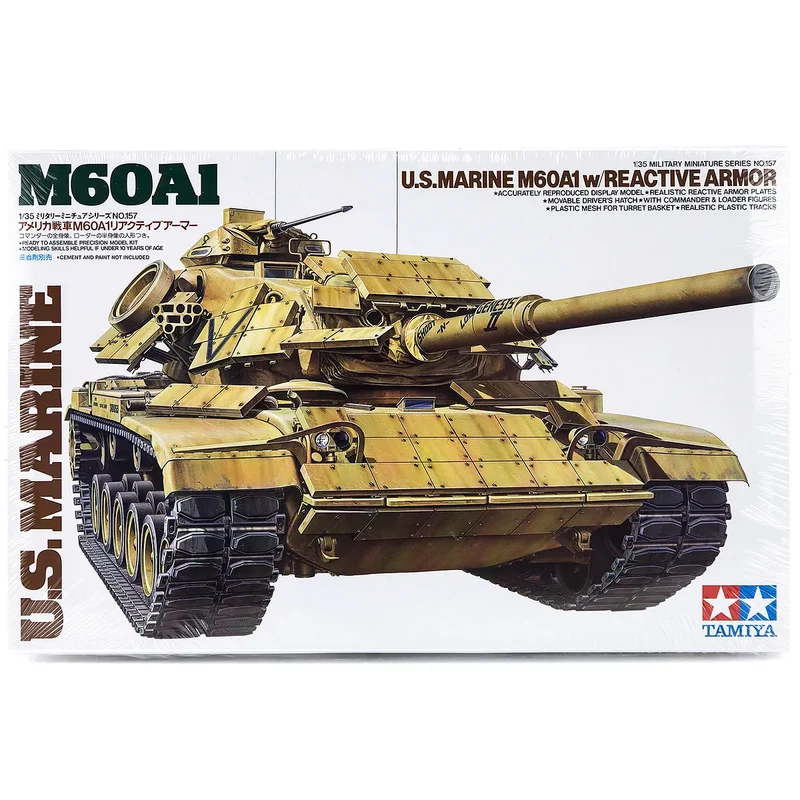 Tamiya 1/35 U.S. M60A1 Tank with Reactive Armour Scaled Plastic Model Kit