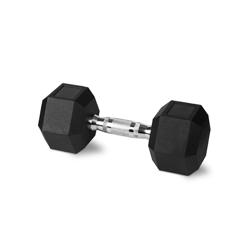 Bodyworx Rubber Hex Dumbbell 17.5kg Chromed Grip Home Gym Workout