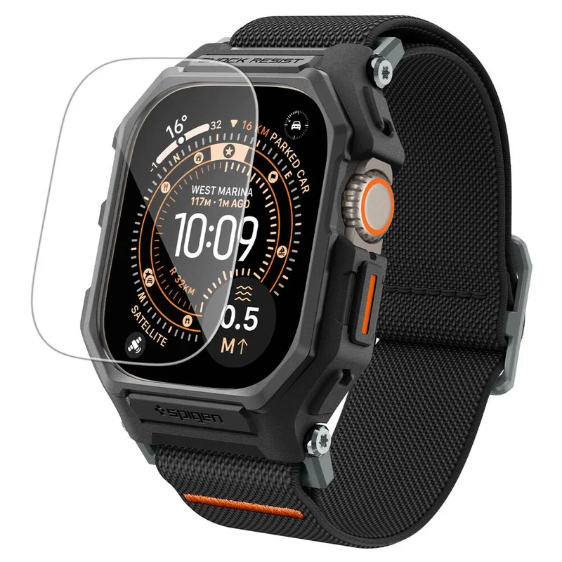 Spigen Apple Watch Ultra 4/3/2/1 49mm Lite Fit Pro Band Case with Screen Protector (Black)