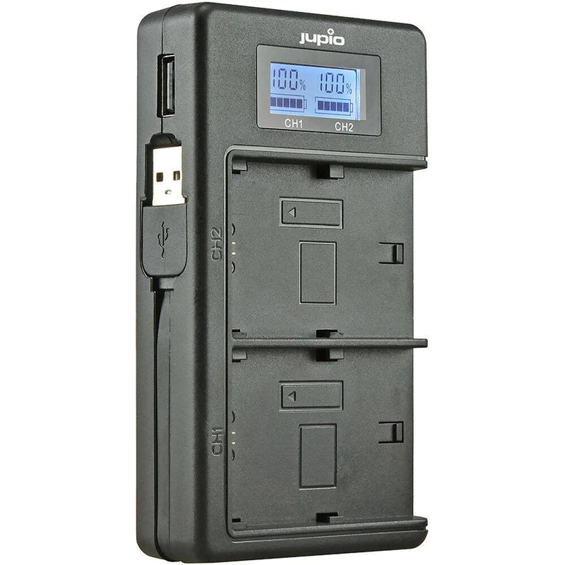 Jupio Dedicated Duo USB Charger with LCD For Fuji NP-W126S Batteries