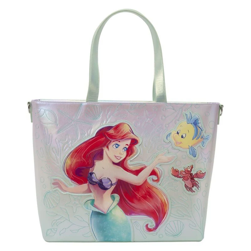 Loungefly Disney The Little Mermaid - Ariel and Flounder Tote Bag with Coin Bag