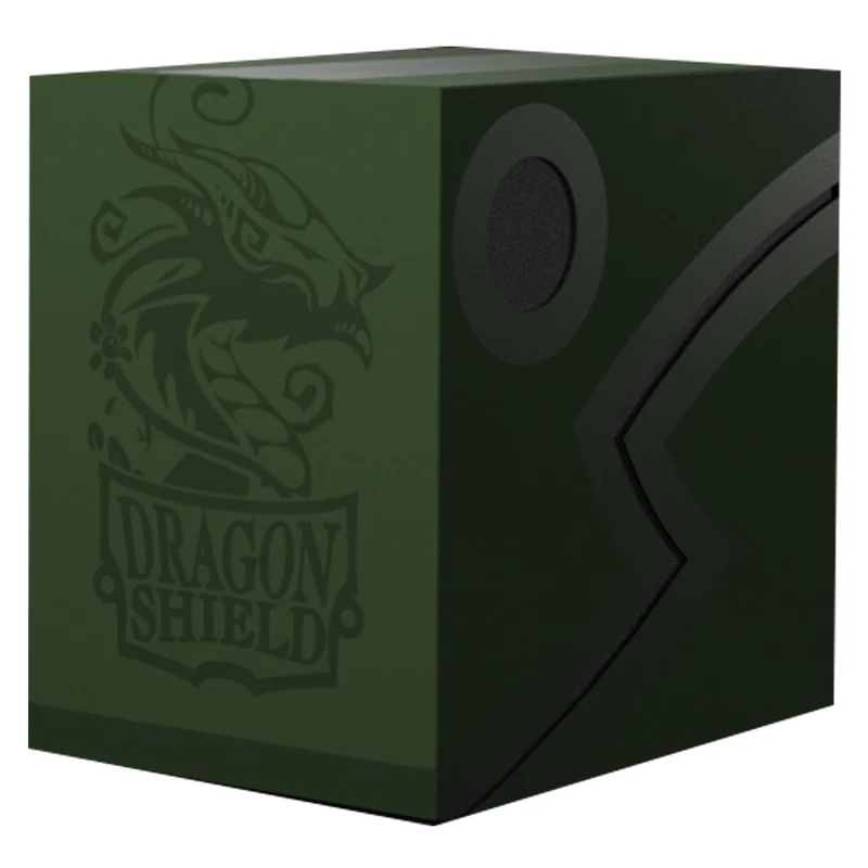 Arcane Tinmen Dragon Shield Revised Double Shell - Forest Green/Black Deck Box