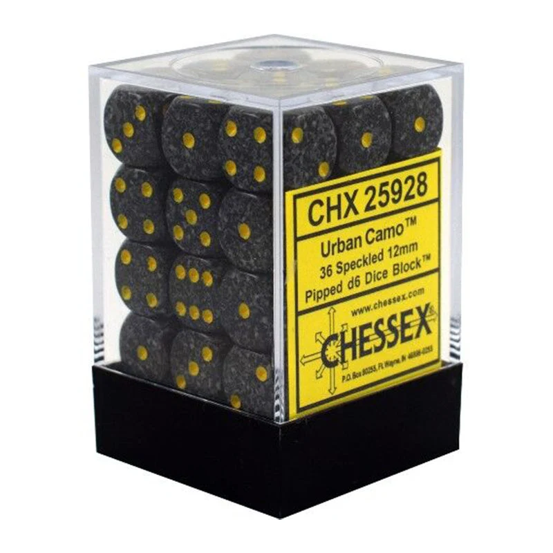 Chessex CHX 25928 Speckled 12mm D6 Urban Camo Block (36 Dice)
