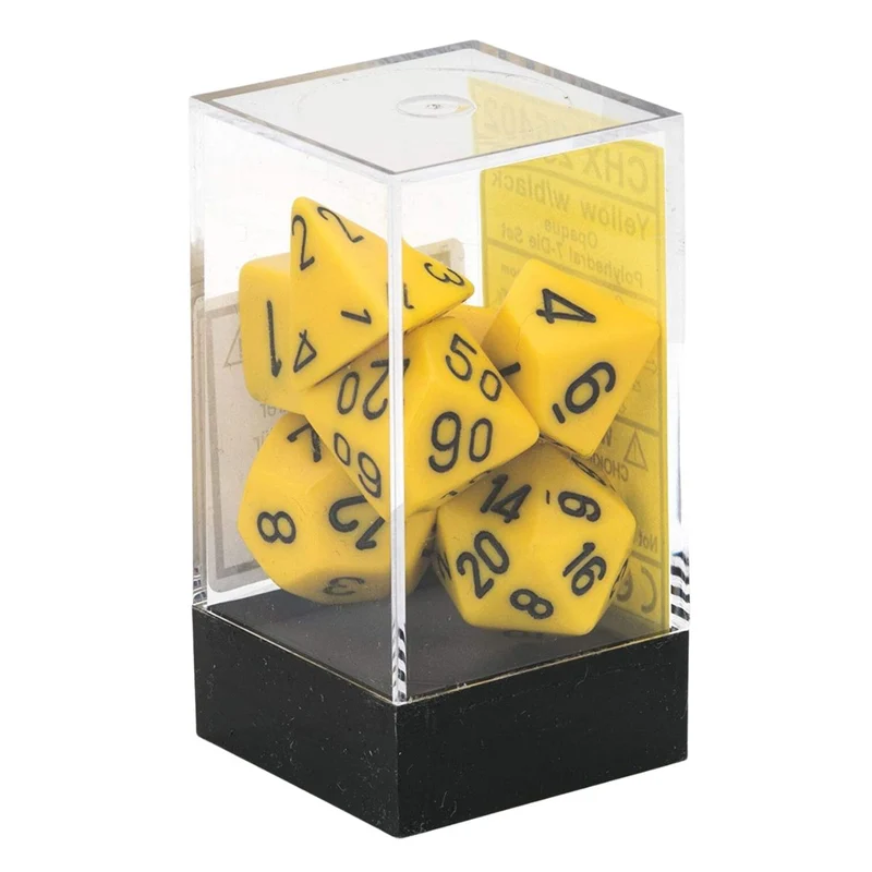 Chessex CHX 25402 Opaque Polyhedral Yellow/black 7-Die Set