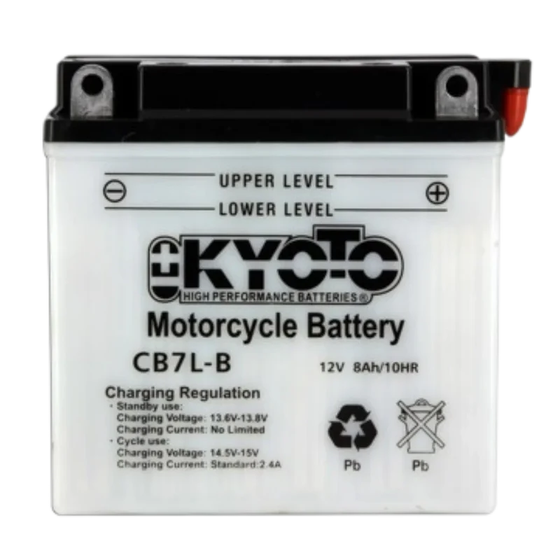 Batterie Moto KYOTO YB7L-B 12V – Conventionnelle avec Entretien livrée avec Pack Acide