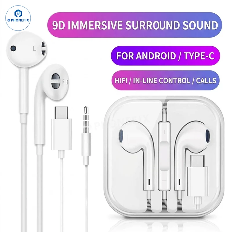 Écouteurs intra-auriculaires filaires EarPods Lightning/USB-C pour Apple et Huawei