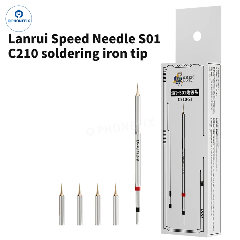Pointes de fer à souder LANRUI S01 C210-SI pour fils de connexion PCB/écran