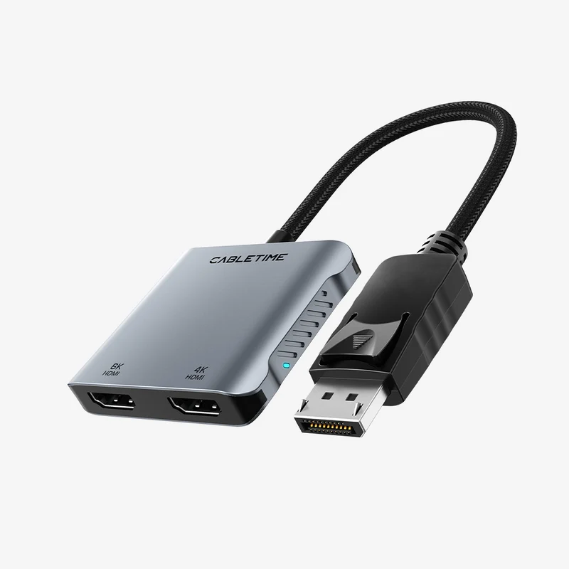 8K DisplayPort to dual HDMI adapter for 4K dual monitor