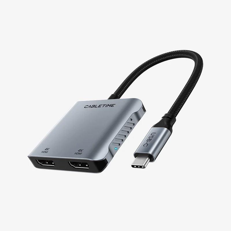 4K 60Hz MST USB C to Dual HDMI Hub