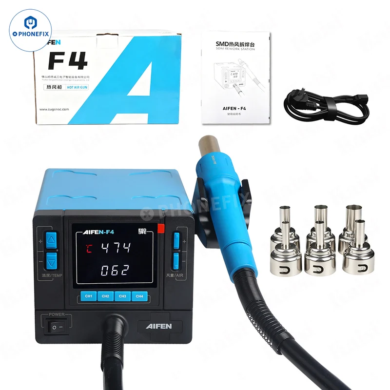 Station de réparation de téléphones avec pistolet à air chaud AIFEN F4 1000W SMD