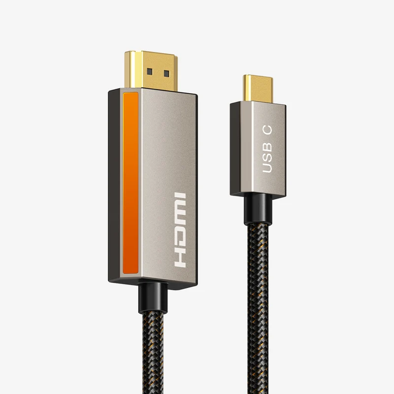 Zinc Alloy USB C Male to HDMI Male 8K Cable Cord 4K 120Hz for MacBook Pro