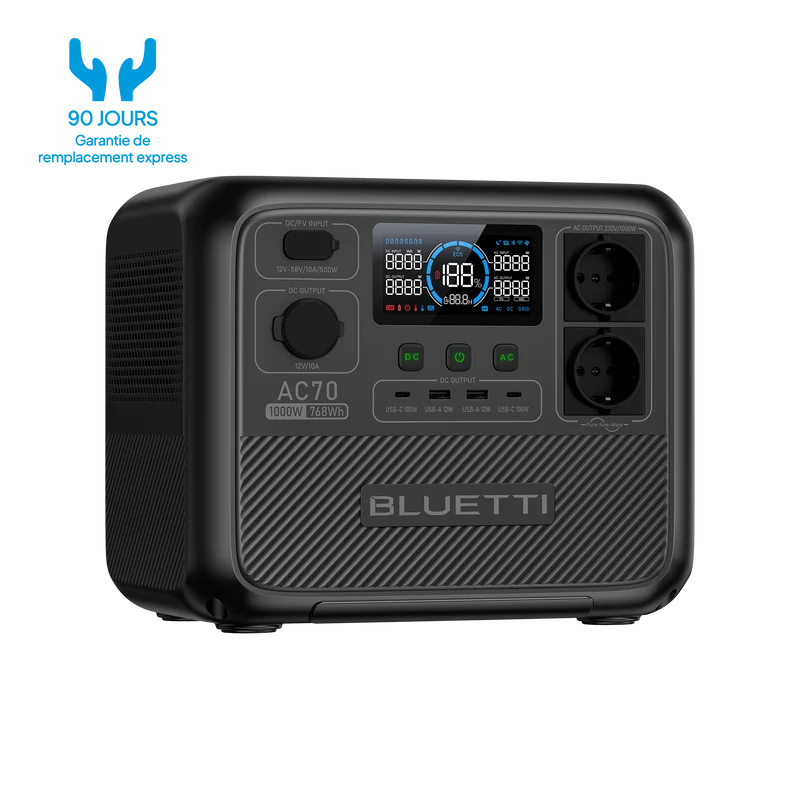 BLUETTI AC70 Station électrique portable | 1000 W / 768 Wh (AMZ)