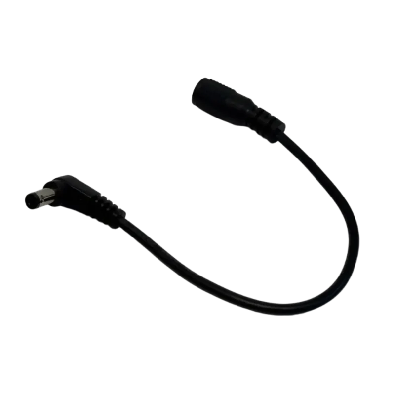 Câble adaptateur femelle 5.5 x 2.5 mm vers mâle 5.5 x 2.1 mm coudé Longueur 15 cm