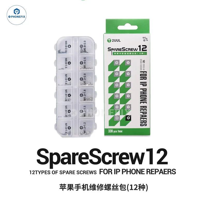2UUL SC22 SpareScrew12 Vis Phillips/Y/Bas pour réparation d'iPhone