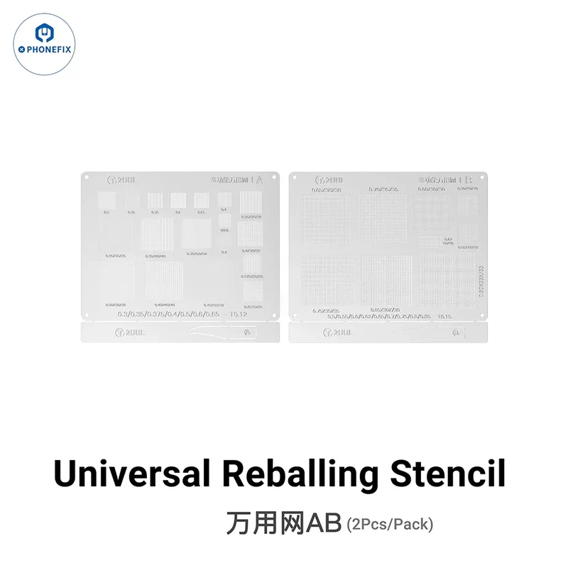 Pochoir de rebillage universel 2UUL BG02 AB pour processeur de téléphone, puce NAND et circuit intégré Wi-Fi