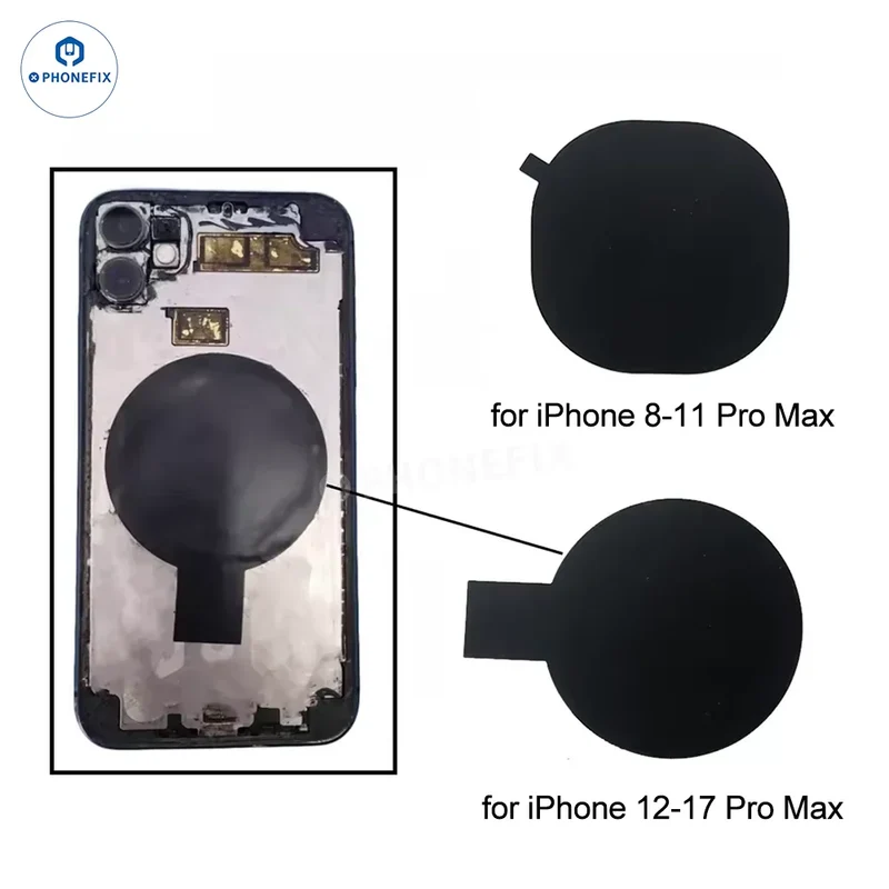 Autocollant de protection isolant pour coque arrière iPhone avec chargement sans fil