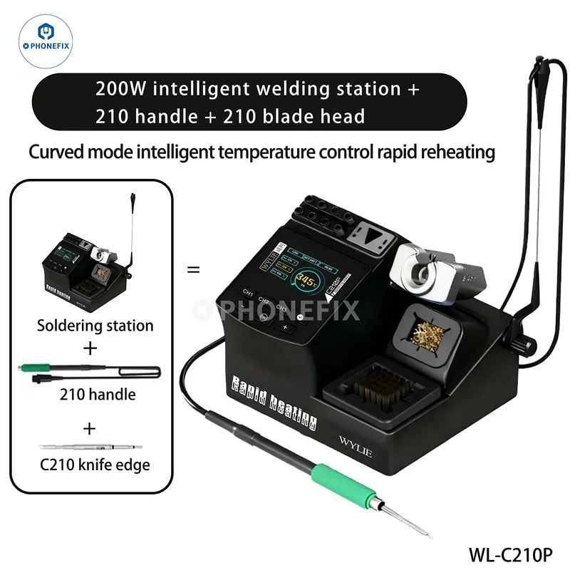 Station de soudage intelligente WYLIE C210P 200W pour la réparation de téléphones portables