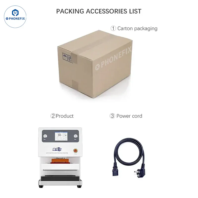 Machine de chauffage par pression pour écran arrière de téléphone TBK 201H