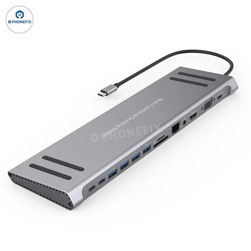 Station d'accueil 14 en 1 USB-C avec charge rapide PD pour ordinateur portable MacBook