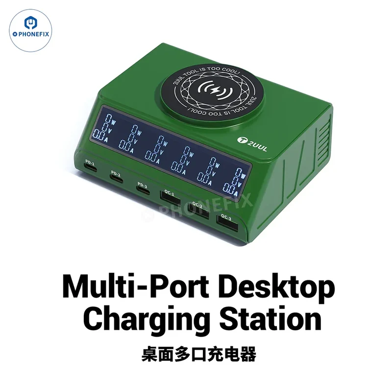 Station de recharge sans fil multiport 2UUL PC11 pour la réparation de téléphones portables
