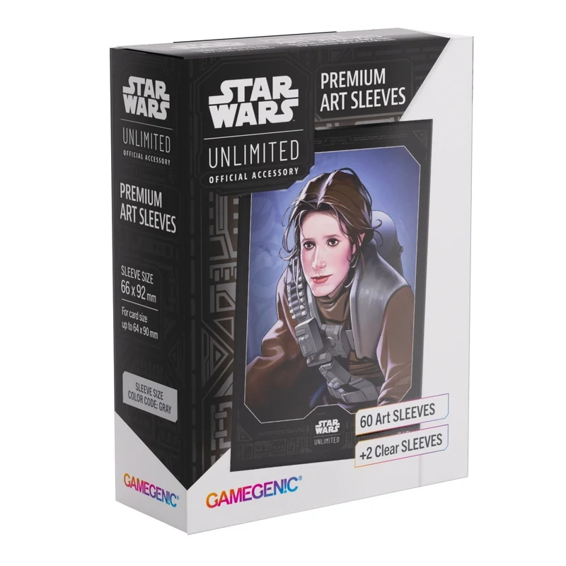 Gamegenic Star Wars Unlimited Premium Art Sleeves - Leia Organa 66mmx92mm 62 Sleeves Per Pack