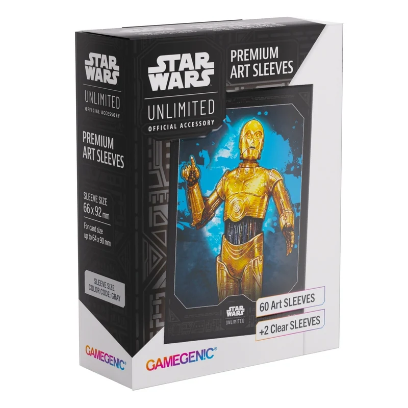 Gamegenic Star Wars Unlimited Premium Art Sleeves -C-3PO 66mmx92mm 62 Sleeves Per Pack