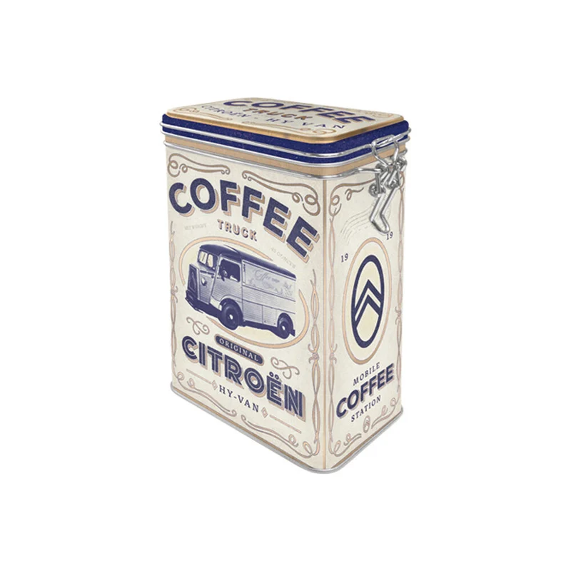Nostalgic-Art Storage Metal Tin Citroen Coffee Truck Clip Top 7.5x11x17.5cm